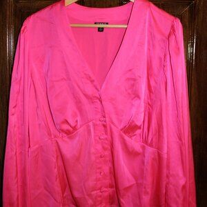 Fuchsia Satin Blouse